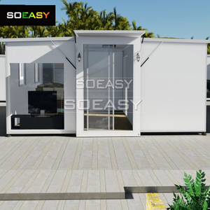 Percutian Tepi Laut Rumah Kontena Boleh Dibesarkan Reka Bentuk Tingkap Perancis