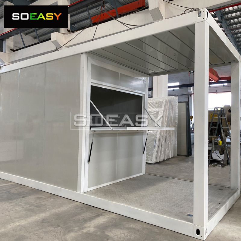 กันสาดแบบขยาย Flat Pack Container House Protable Shop
