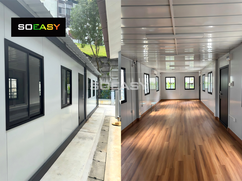 Pasgemaakte afneembare houer vir tydelike werfkantoor en vergaderlokaal na Maleisië