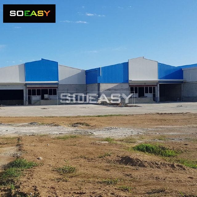 Gudang Struktur Keluli Soeasy Dengan Dinding Panel Sandwic Dan Bumbung